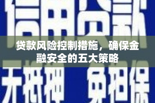 合作贷款风险控制措施，确保金融安全的五大策略