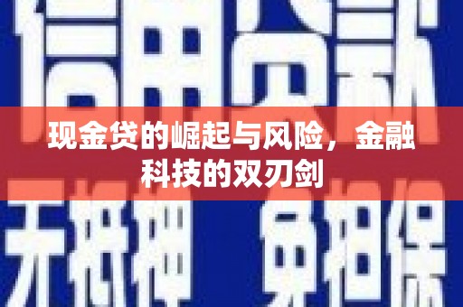 合作现金贷的崛起与风险，金融科技的双刃剑