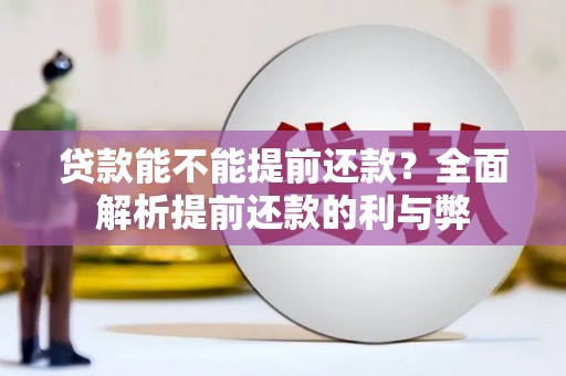 合作贷款能不能提前还款？全面解析提前还款的利与弊