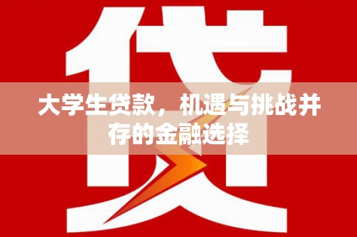 合作大学生贷款，机遇与挑战并存的金融选择
